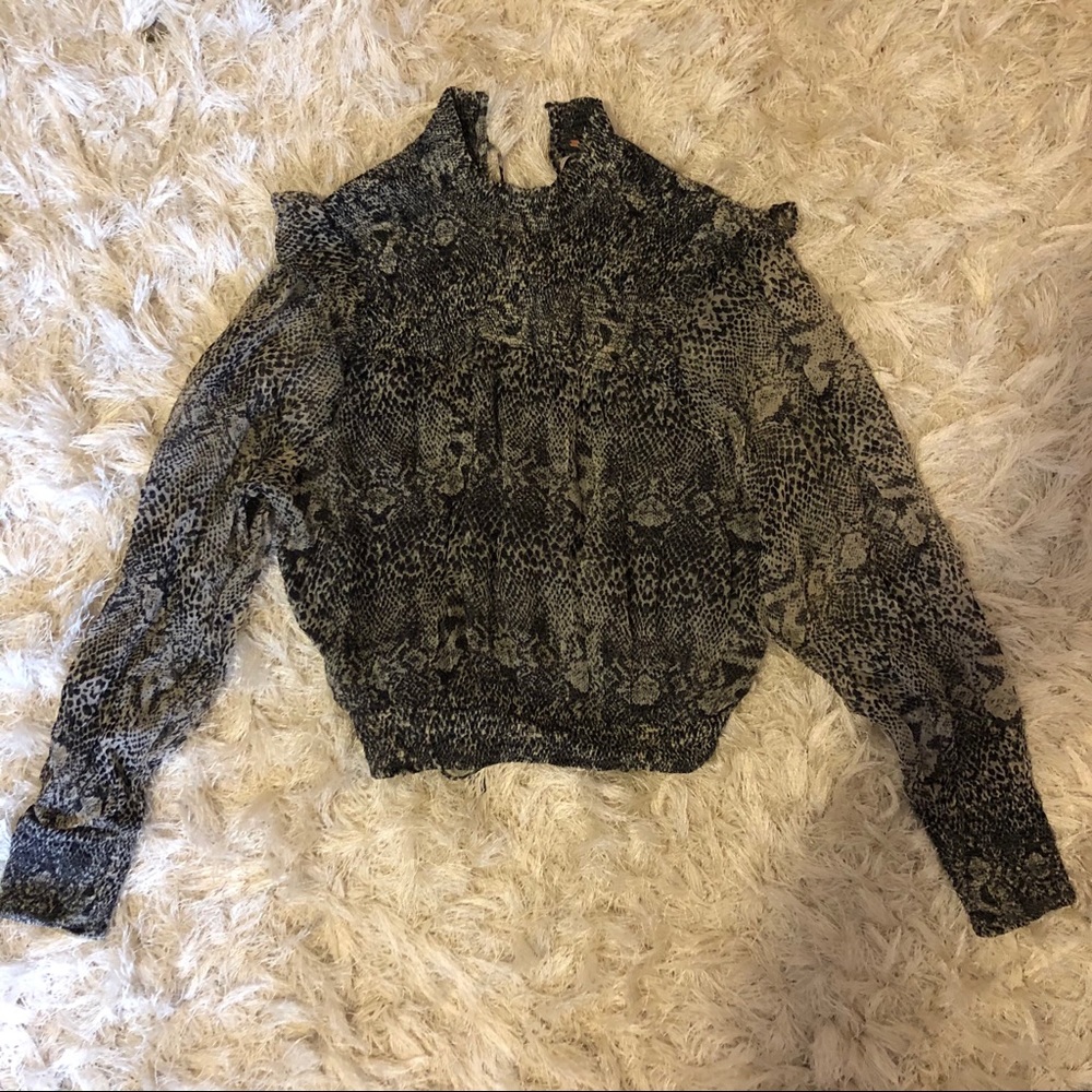 Snake Print Flowy Blouse